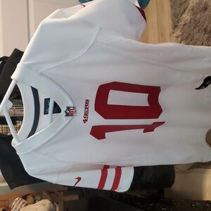 NFL 49ers White Jersey with Red Number 10